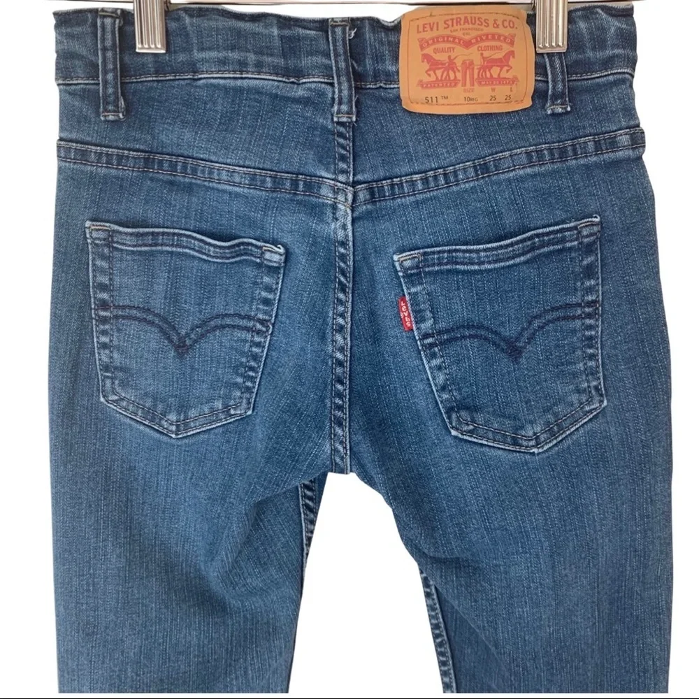 LEVI’S 511 Boys Slim Stretch Straight Leg Jeans Denim Size 10